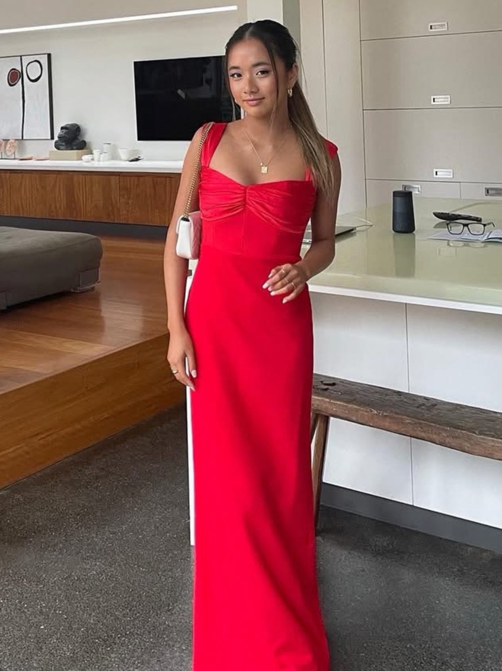 Solace London The Calluna Maxi Dress in Red Size 12 US Red